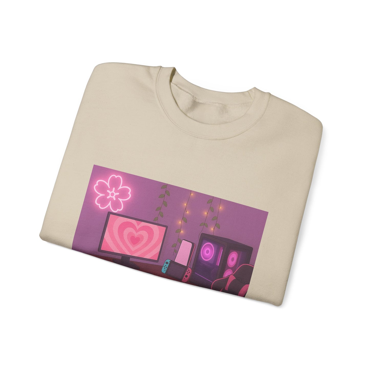 Cozy Pink Gamer Setup Sweatshirt