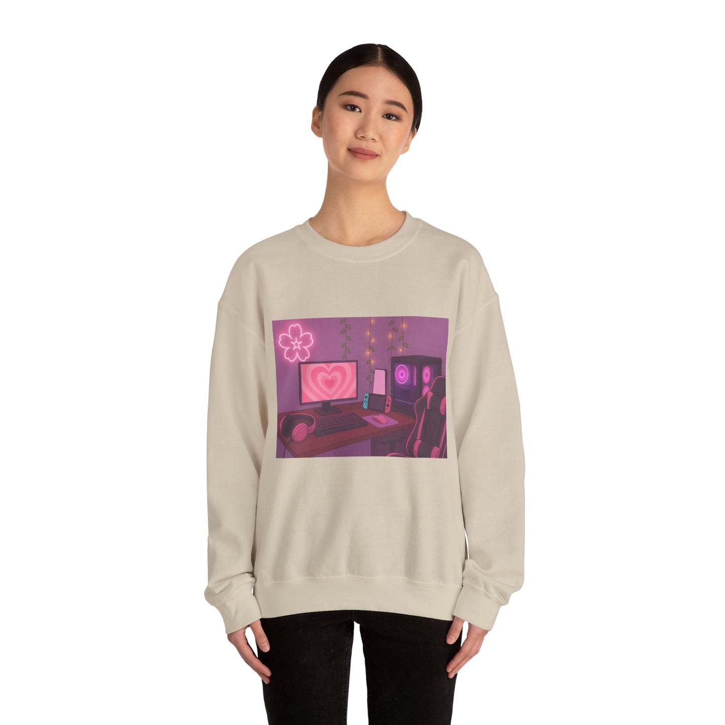 Cozy Pink Gamer Setup Sweatshirt