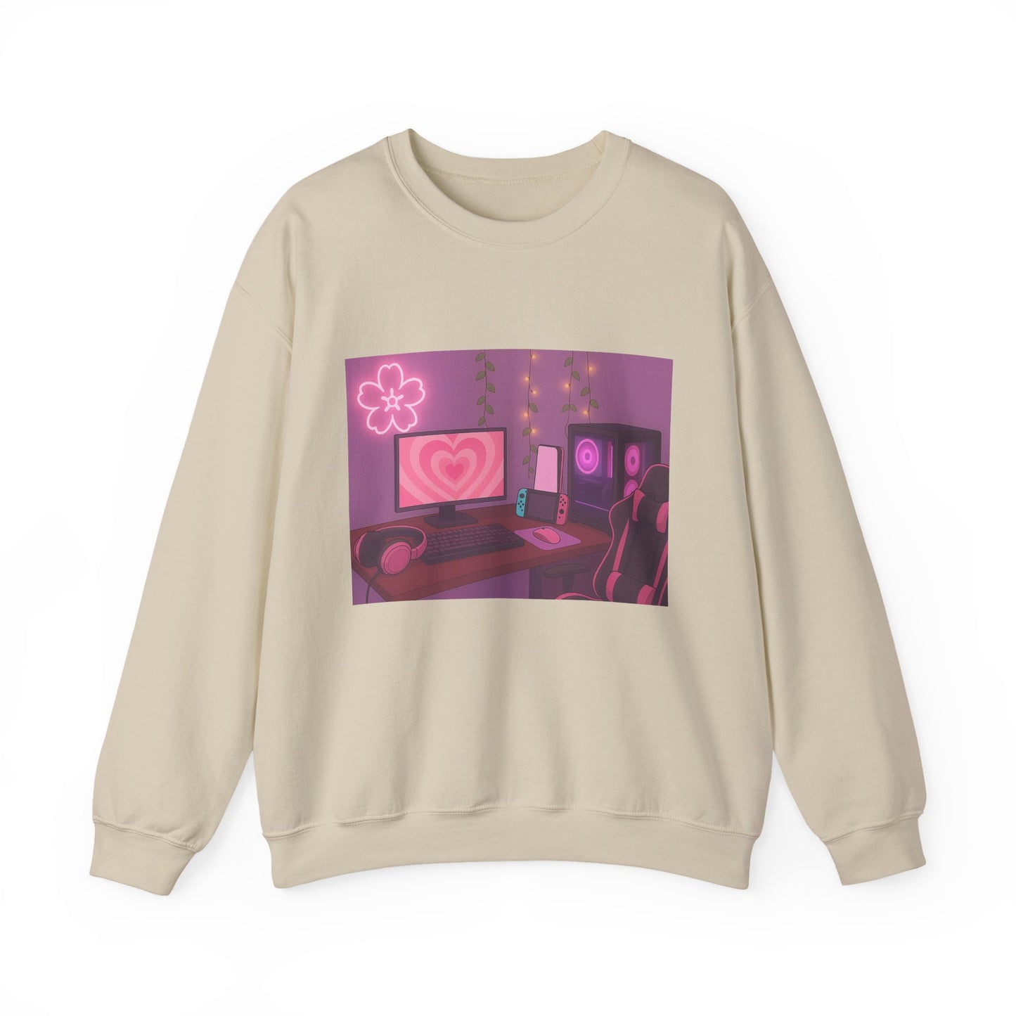 Cozy Pink Gamer Setup Sweatshirt