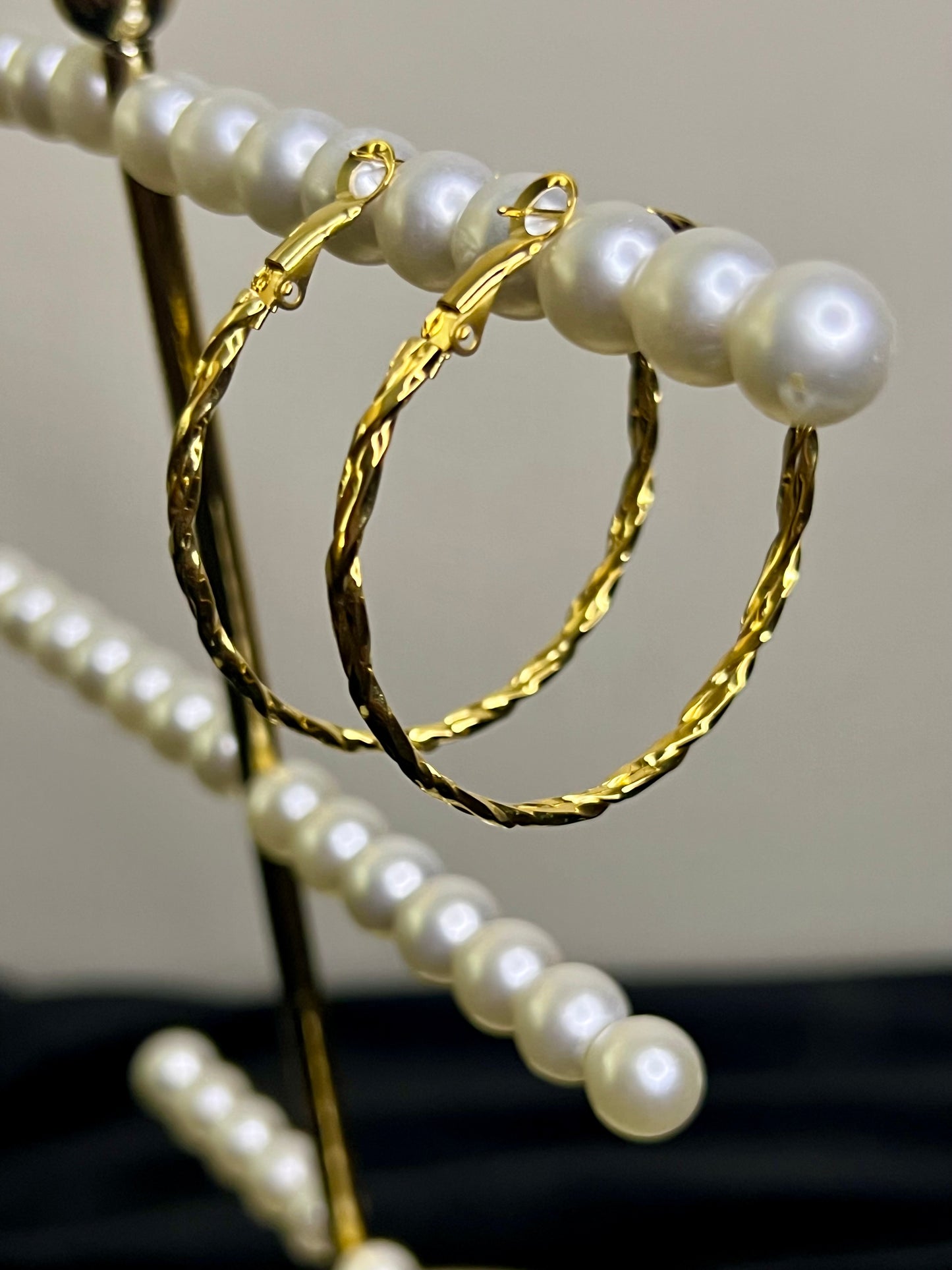 Gold Twist Hoop Earrings