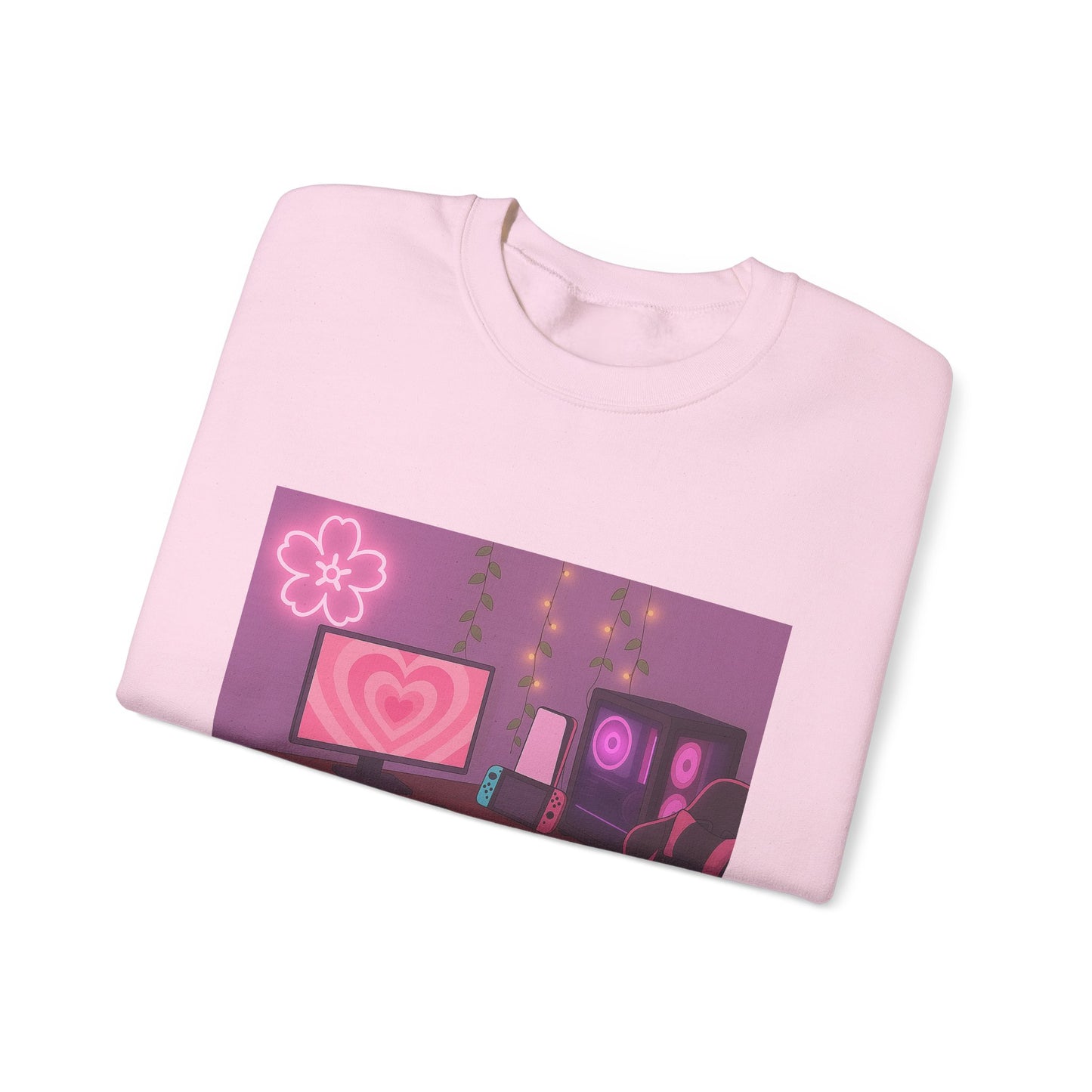 Cozy Pink Gamer Setup Sweatshirt