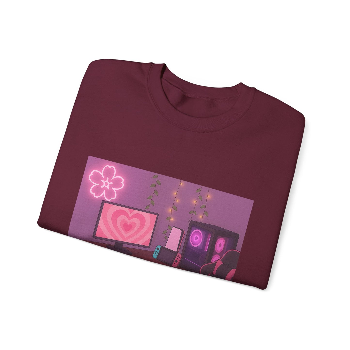 Cozy Pink Gamer Setup Sweatshirt